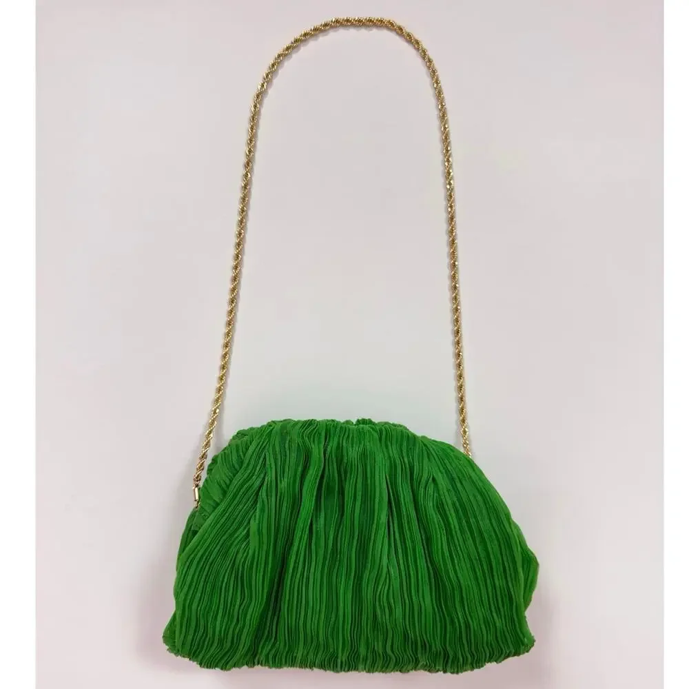 Loeffler Randall Bailey Pleated Clutch in Clover